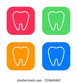 Tooth icon isolated on background. Minimalistic tooth. Vector icons for web and mobile applications, web sites and infographics. Thin line art
