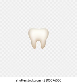 Tooth icon. Isolated on white. Realistic tooth. Vector