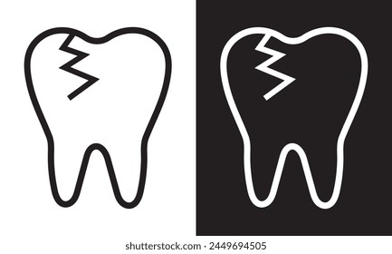 Tooth Icon.   Isolated on white and black background. vector illustration. EPS 10