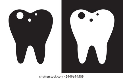 Tooth Icon.   Isolated on white and black background. vector illustration. EPS 10