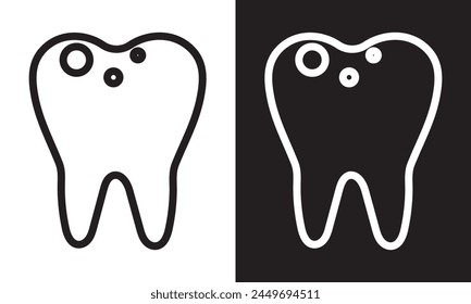 Tooth Icon.   Isolated on white and black background. vector illustration. EPS 10