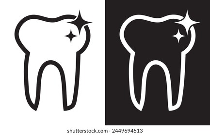 Tooth Icon.   Isolated on white and black background. vector illustration. EPS 10