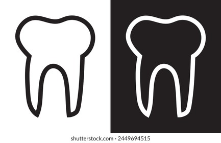 Tooth Icon.   Isolated on white and black background. vector illustration. EPS 10