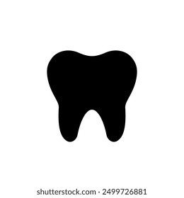 Tooth icon isolated on white background. Medical molar, dentist sign symbol