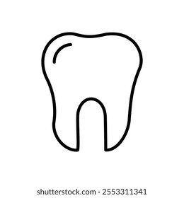 Ícone de dente isolado no fundo branco