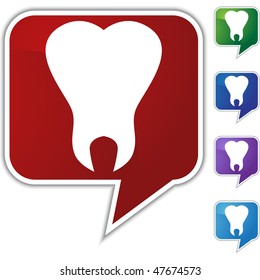 Tooth icon isolated on a white background.