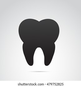 Tooth icon isolated on white background. Vector art.