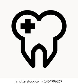tooth icon isolated sign symbol vector illustration - vector  