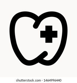 tooth icon isolated sign symbol vector illustration - vector  