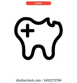 tooth icon isolated sign symbol vector illustration - high quality black style vector icons

