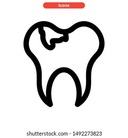 tooth icon isolated sign symbol vector illustration - high quality black style vector icons
