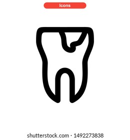 tooth icon isolated sign symbol vector illustration - high quality black style vector icons
