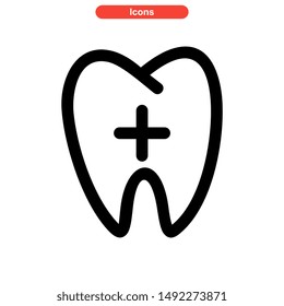 tooth icon isolated sign symbol vector illustration - high quality black style vector icons
