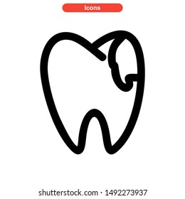 tooth icon isolated sign symbol vector illustration - high quality black style vector icons
