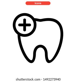 tooth icon isolated sign symbol vector illustration - high quality black style vector icons
