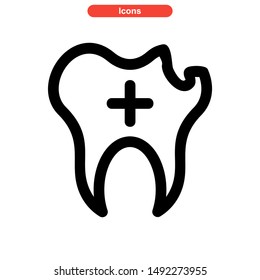 tooth icon isolated sign symbol vector illustration - high quality black style vector icons
