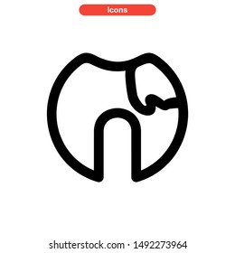 tooth icon isolated sign symbol vector illustration - high quality black style vector icons
