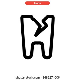 tooth icon isolated sign symbol vector illustration - high quality black style vector icons
