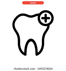 tooth icon isolated sign symbol vector illustration - high quality black style vector icons
