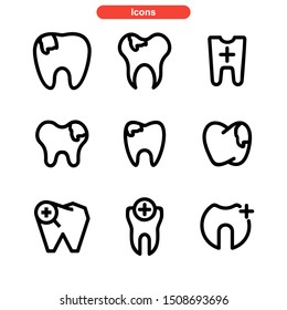 tooth icon isolated sign symbol vector illustration - Collection of high quality black style vector icons
