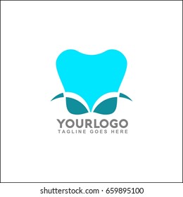 Tooth icon letter m logo design. Dental vector illustration. 