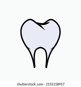 Icono dental en estilo de arte de línea. Odontología, símbolo dentista - vector.