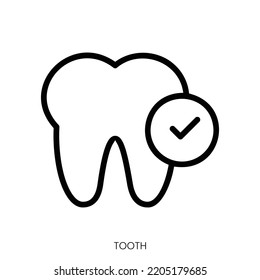 tooth icon. Line Art Style Design Isolated On White Background