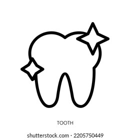 tooth icon. Line Art Style Design Isolated On White Background
