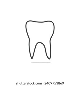 Tooth icon line art vector