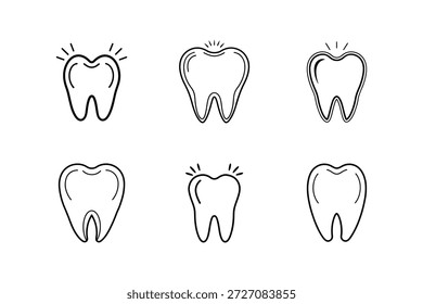 ícone de dente ilustração vetorial de arte de linha isolada