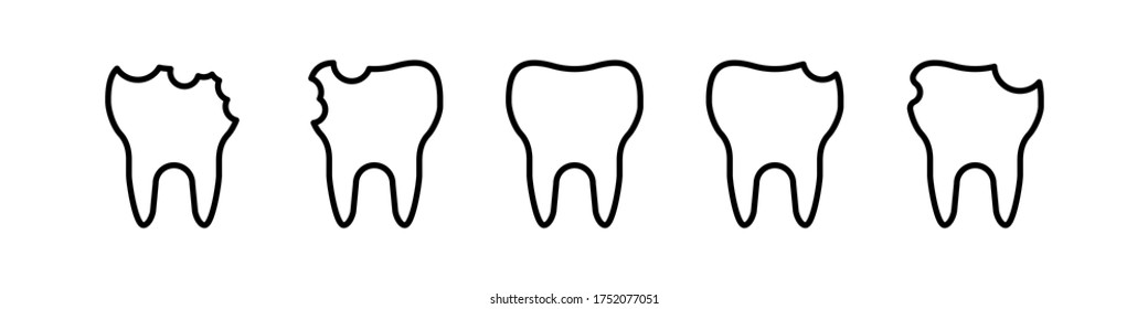 Tooth icon line design. Vector dent cincept illustration in flat style.
