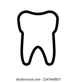 Tooth icon line isolated on white background. Black flat thin icon on modern outline style. Linear symbol and editable stroke. Simple and pixel perfect stroke vector illustration