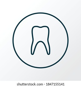 Símbolo de línea de icono dental. La primera calidad de los elementos de la arcilla aislada en un estilo moderno.