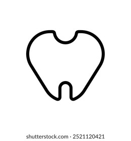 tooth icon, line vector isolated on white background. trendy and modern design	