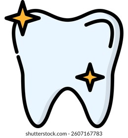 Tooth Icon Lineal Color Vector Illustration