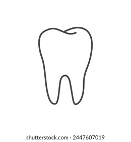 Tooth icon linear outline. Perfect pixel