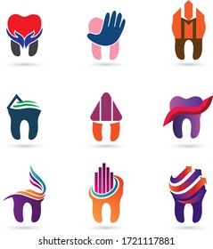 Conjunto de logotipos de iconos dentales l Logotipo de icono moderno 