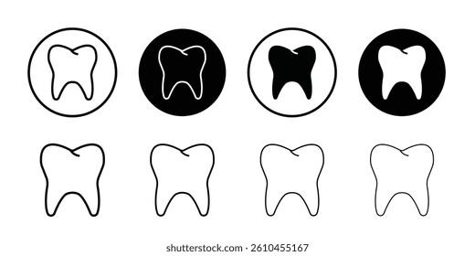 Tooth icon logo set vector