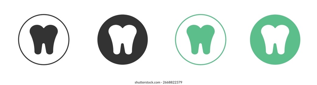 Tooth icon Minimal Flat Line Vector Icon Set.