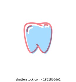 Tooth icon in modern colors isolated on white