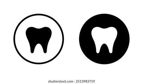 Icono de diente en círculo negro. Molares médicos, concepto de dentista