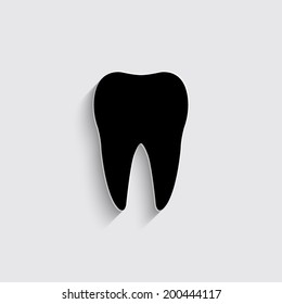 Tooth Icon on a grey background