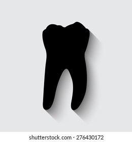 Tooth Icon  on a grey background