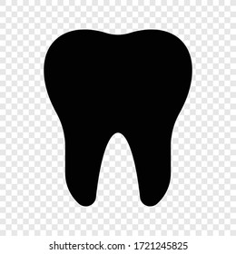 Tooth icon on transparent grid