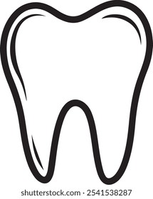 Ícone de dente sobre fundo branco. Vetor dentário.