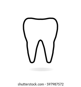 tooth icon on white background. tooth sign.