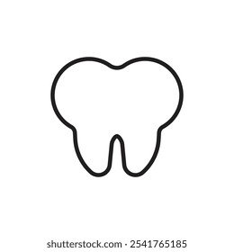 Ícone de dente Contorno definido em preto e branco