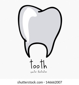 tooth icon over white background vector illustration