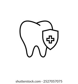 Ícone De Dente Com Sinal De Mais Símbolo De Dentes Saudáveis. Dental Care, Odontologia, Conceito de Saúde Dental.