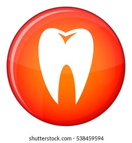 Tooth icon in red circle isolated on white background vector illustration